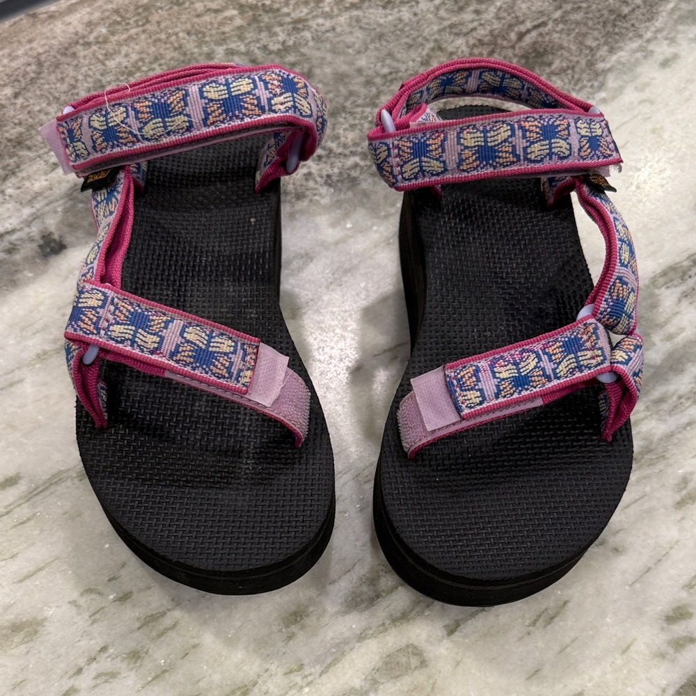 Teva Pink and Blue Patterned Sandals